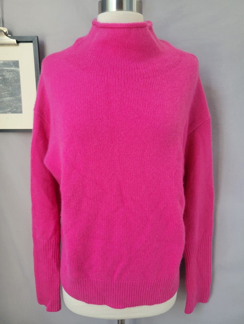 Aritzia Wilfred Cyprie Cashmere Mock Neck Sweater Pink M